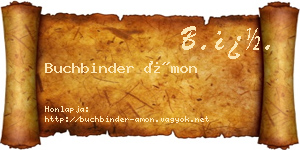 Buchbinder Ámon névjegykártya
